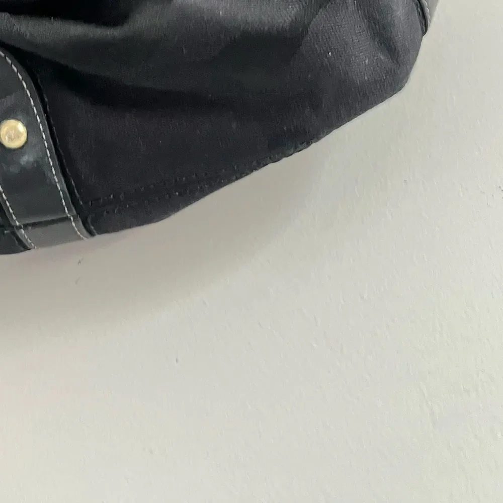 Coach 10619 Signature Canvas Shoulder Bag black Turnlock Y2K - Picture 8 of 16